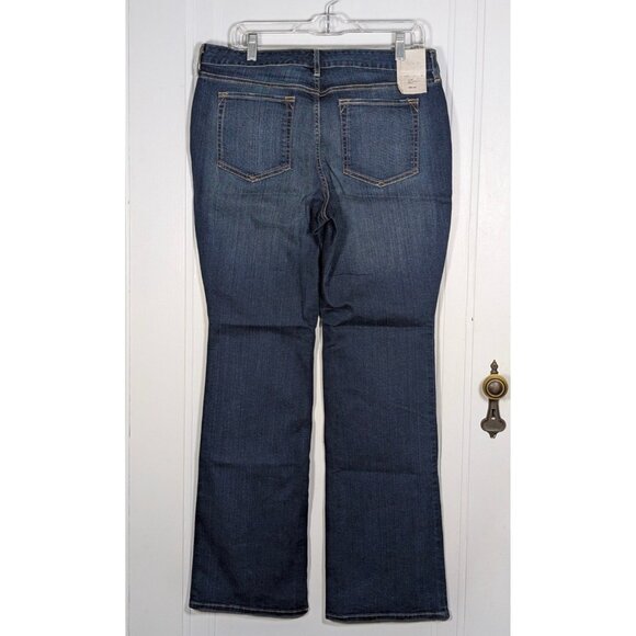 NEW Eddie Bauer Womens Size 12 StayShape Curvy Bootcut Jeans Dark Wash NWT - Picture 2 of 9